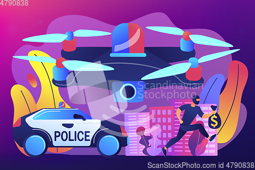 Image of Law enforcement drones concept vector illustration.