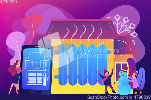 Image of Heating system concept vector illustration.