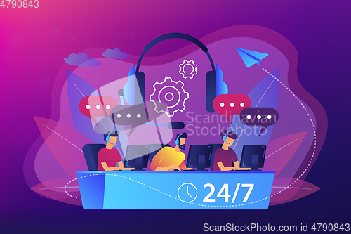 Image of Call center concept vector illustration.