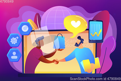 Image of Customer Relationship Management concept vector illustration.