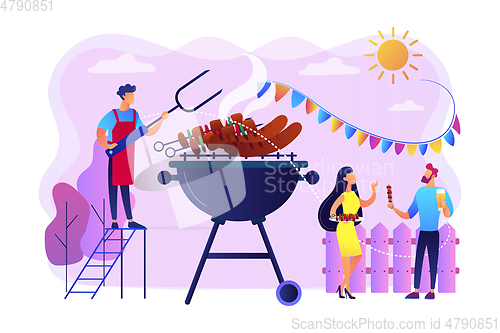 Image of Backyard party concept vector illustration.