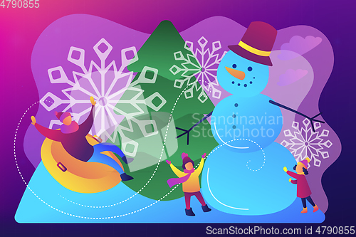 Image of Winter outdoor fun concept vector illustration.