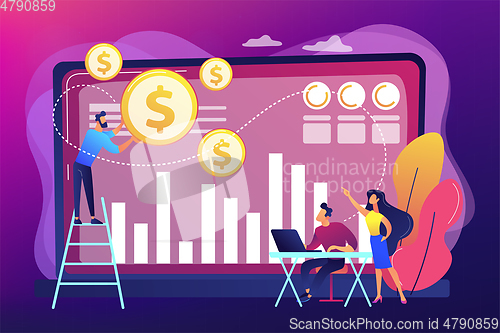 Image of Data monetization concept vector illustration.