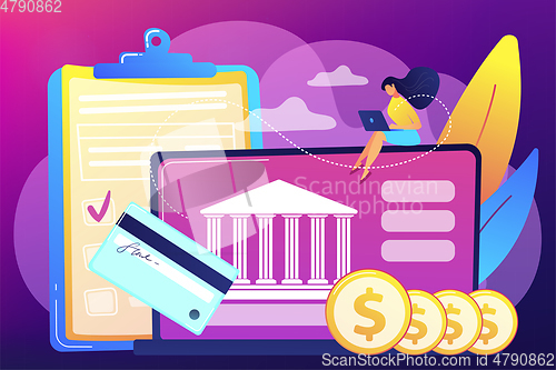 Image of Bank account concept vector illustration.