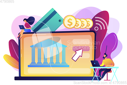 Image of Open banking platform concept vector illustration.