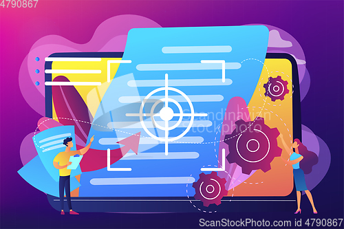 Image of Vision and scope document concept vector illustration.