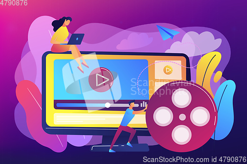 Image of Video content marketing concept vector illustration.