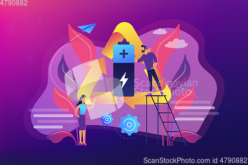 Image of Eco battery concept vector illustration.