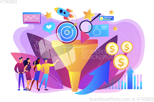 Image of Marketing funnel concept vector illustration.