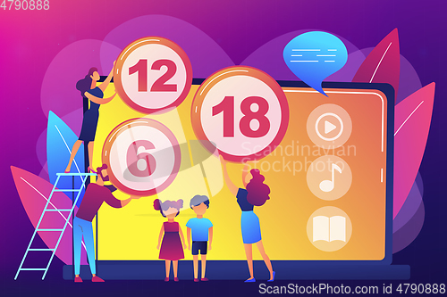 Image of Content rating system concept vector illustration.