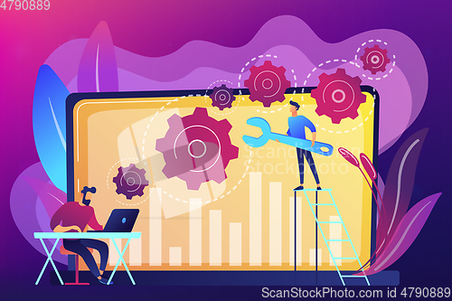 Image of Computer troubleshooting concept vector illustration.