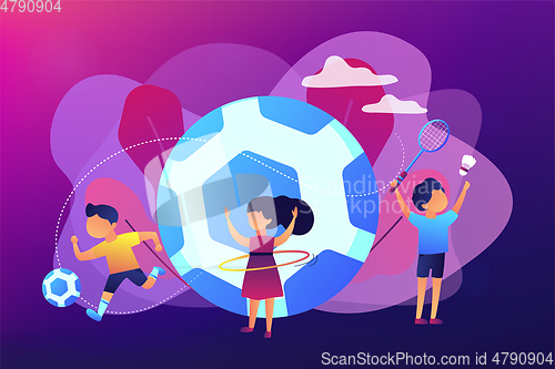 Image of Sport summer camp concept vector illustration.