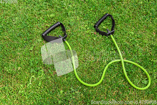 Image of Fit tube on the green grass background