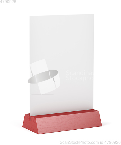 Image of Wooden menu holder on white background

