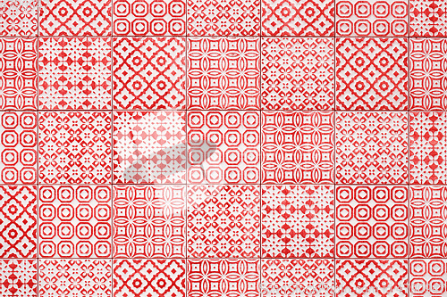 Image of red tiles texture background