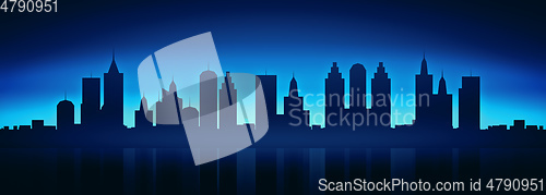 Image of city skyline by night background banner