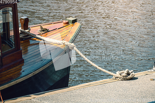 Image of tethered boat detail