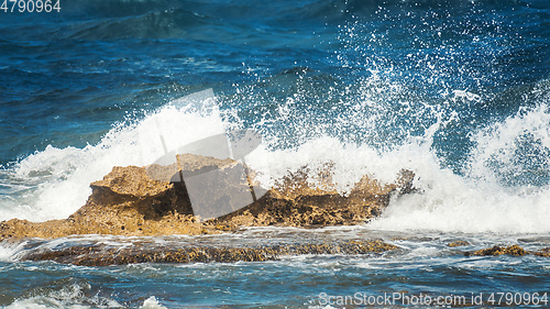 Image of ocean rough rock water splash background