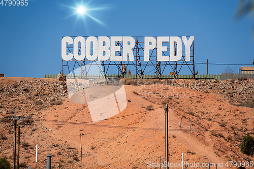 Image of lettering Coober Pedy in south Australia