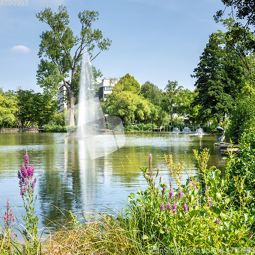 Image of view to the fountain in Sindelfingen Germany