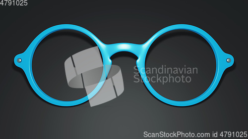Image of blue glasses on black background