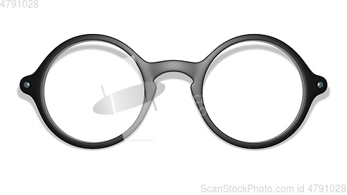 Image of black glasses on white background