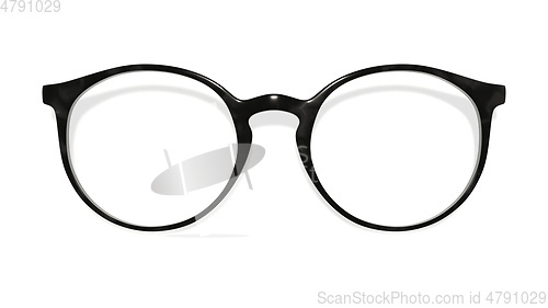 Image of black glasses on white background