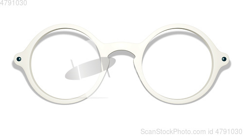 Image of white glasses on white background