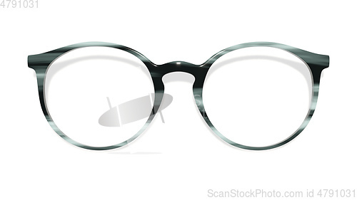 Image of gray modern glasses on white background