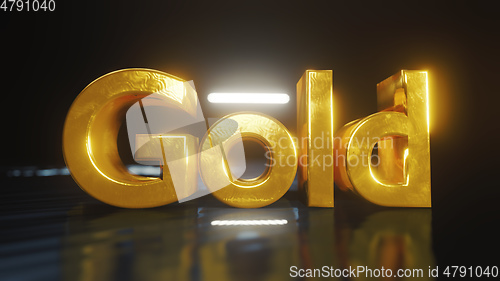 Image of The word gold in gold letters