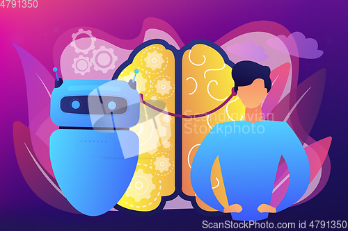 Image of Augmented intelligence concept vector illustration.