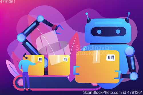 Image of Labor substitution concept vector illustration.