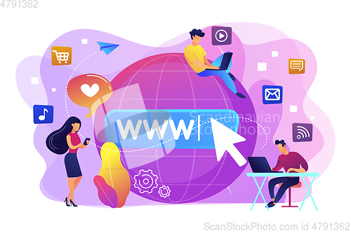 Image of Internet addiction concept vector illustration.