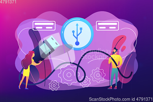 Image of USB connection concept vector illustration.