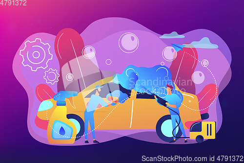 Image of Car wash service concept vector illustration.