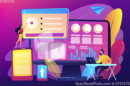 Image of Enterprise IT management concept vector illustration.