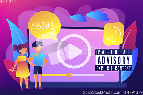 Image of Parental advisory music concept vector illustration.