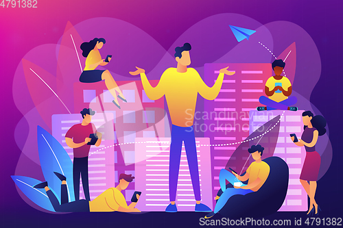 Image of Smartphone addiction concept vector illustration.