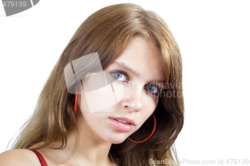 Image of portrait of the beauty young woman. Isolated