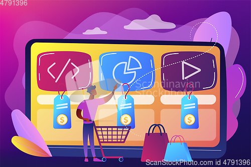 Image of Digital service marketplace concept vector illustration.