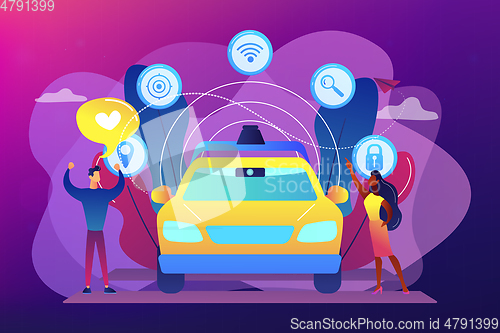 Image of Autonomous driving concept vector illustration.