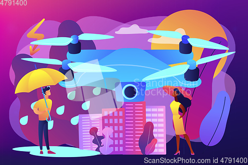 Image of Meteorology drones concept vector illustration.