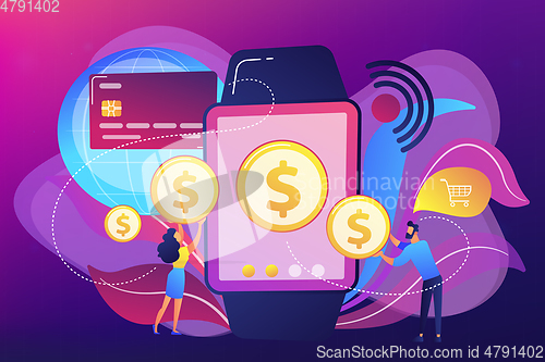 Image of Smartwatch payment concept vector illustration.