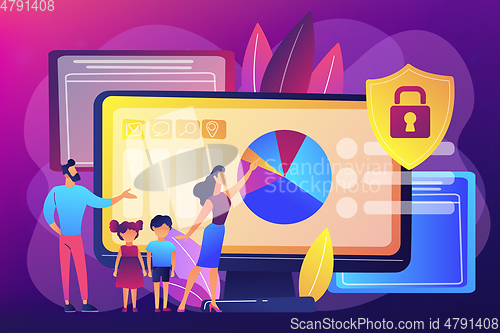 Image of Parental control software concept vector illustration.