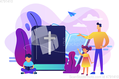 Image of Religious summer camp concept vector illustration.