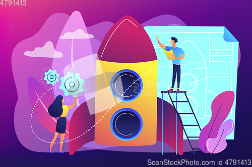 Image of Space technology concept vector illustration.