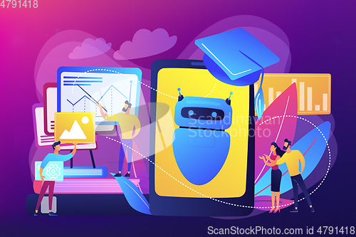 Image of Chatbot self learning concept vector illustration.