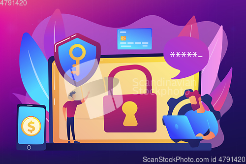 Image of Cyber security software concept vector illustration.