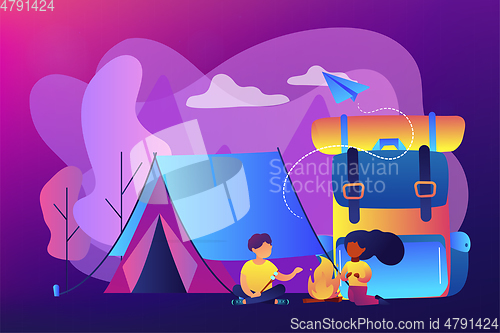 Image of Summer camp concept vector illustration.