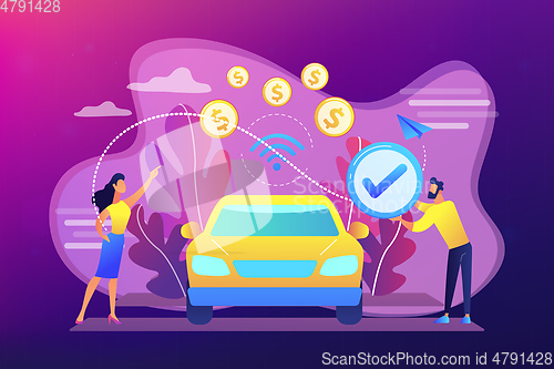 Image of In vehicle payments concept vector illustration.